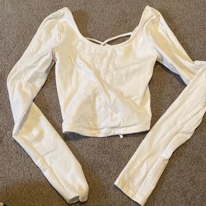 WHITE AEROPOSTALE LACE UP SHIRT